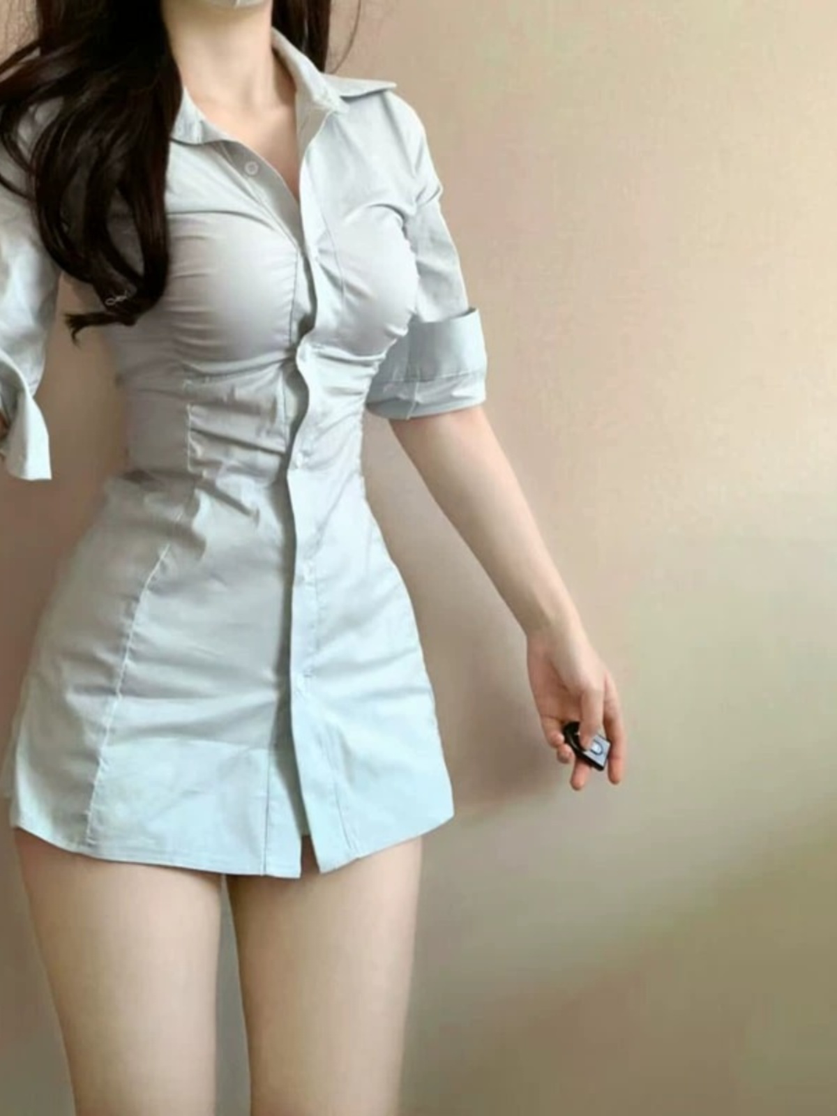 Abito camicia sexy con gonna a - Korean Style A Line Shirt Dress recensione e prezzo