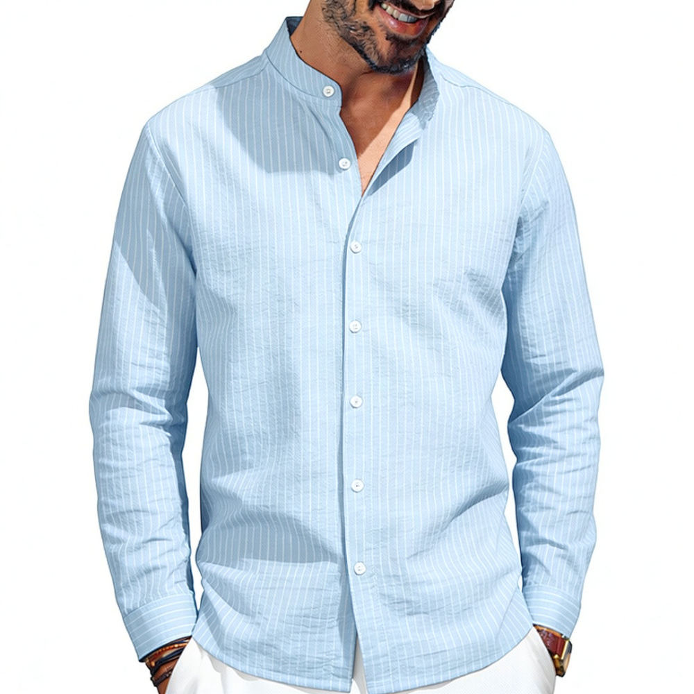 Camicia da uomo in lino con co - Casual Loose Linen Shirt Dress recensione e prezzo
