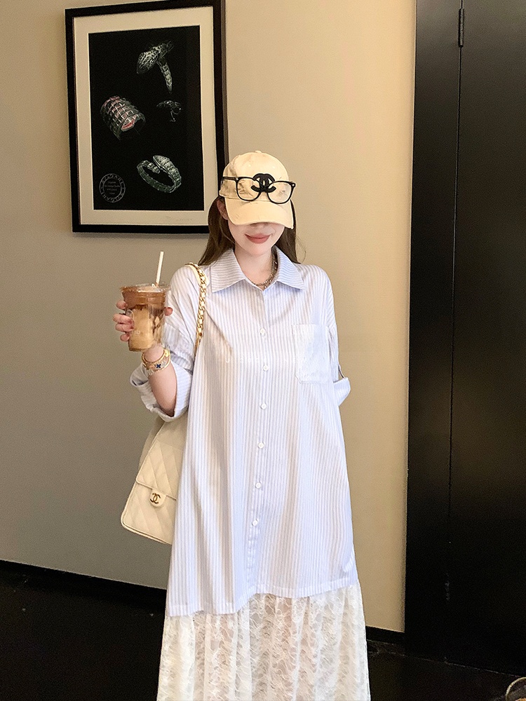 Abito chemisier in pizzo a tra - Korean Style A Line Shirt Dress recensione e prezzo