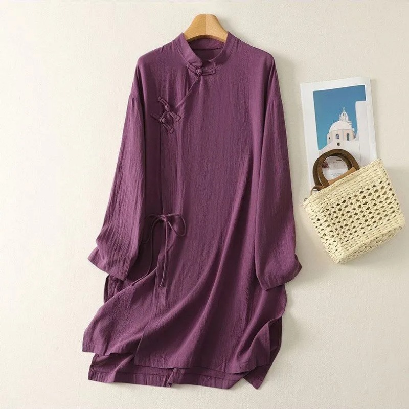 Abito Tunica da Donna in Lino  - Casual Loose Linen Shirt Dress recensione e prezzo